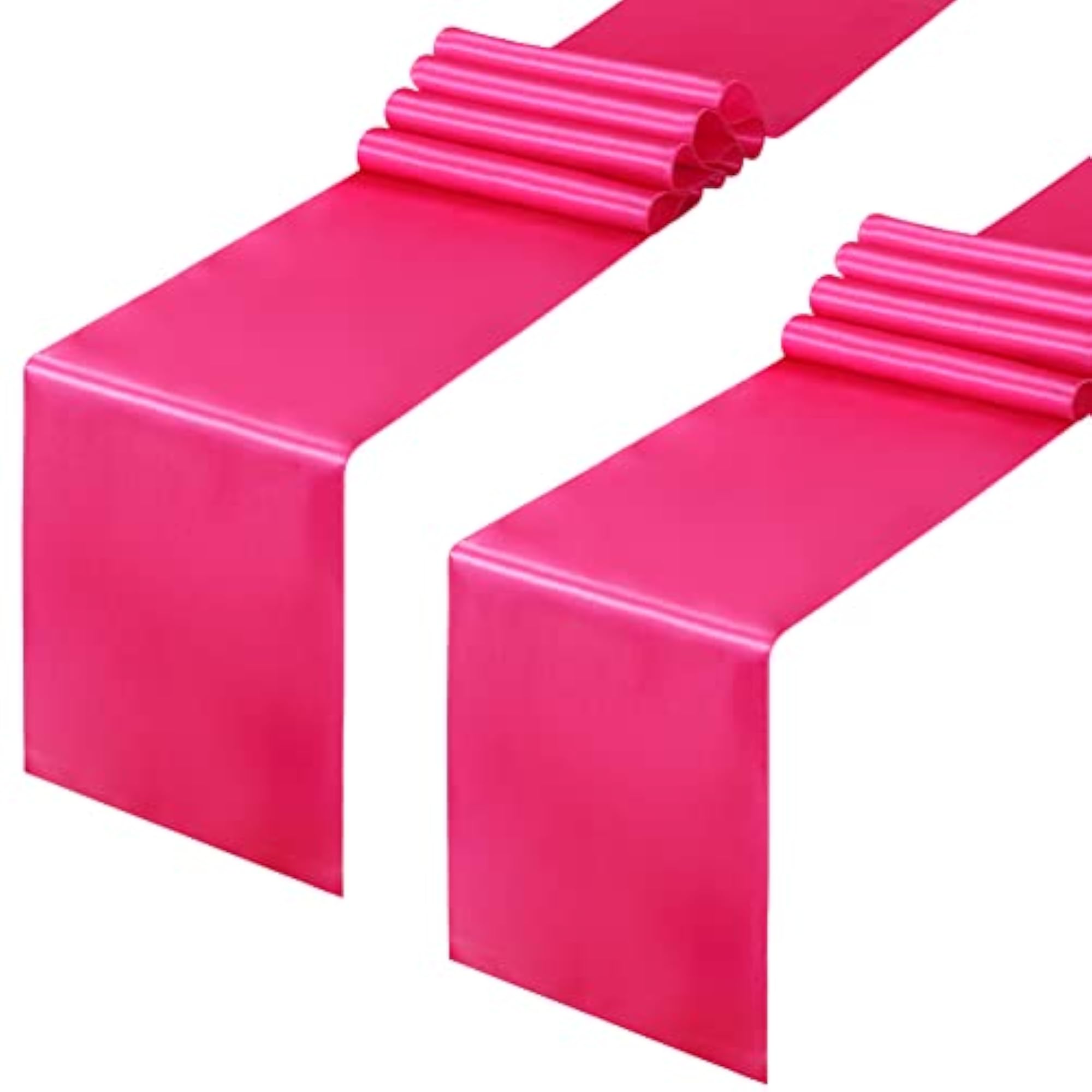 Hot Pink Satin Table Runner Set of 2, Elegant Party Décor